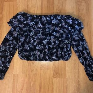 Off the shoulder floral shirt